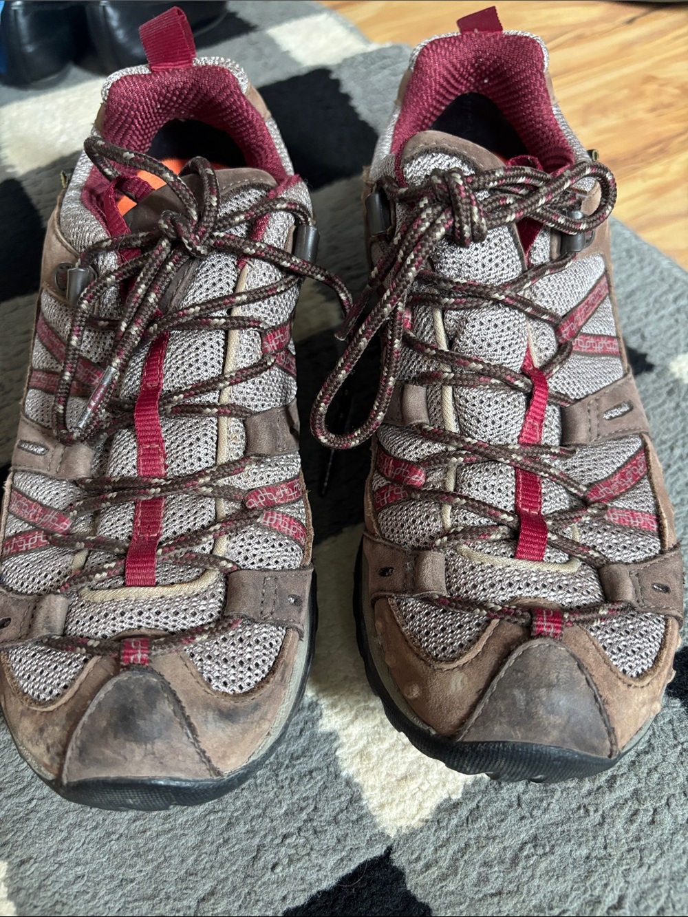 Women’s Brown and Burgundy Merrell Trail Walking Shoes